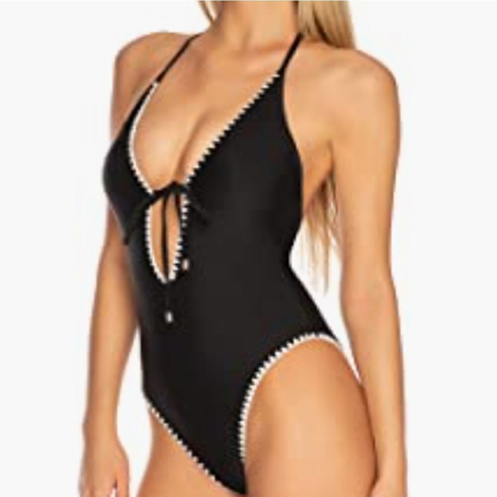 RELLECIGA Black Deep V One Piece Swimsuit - Picture 10 of 10